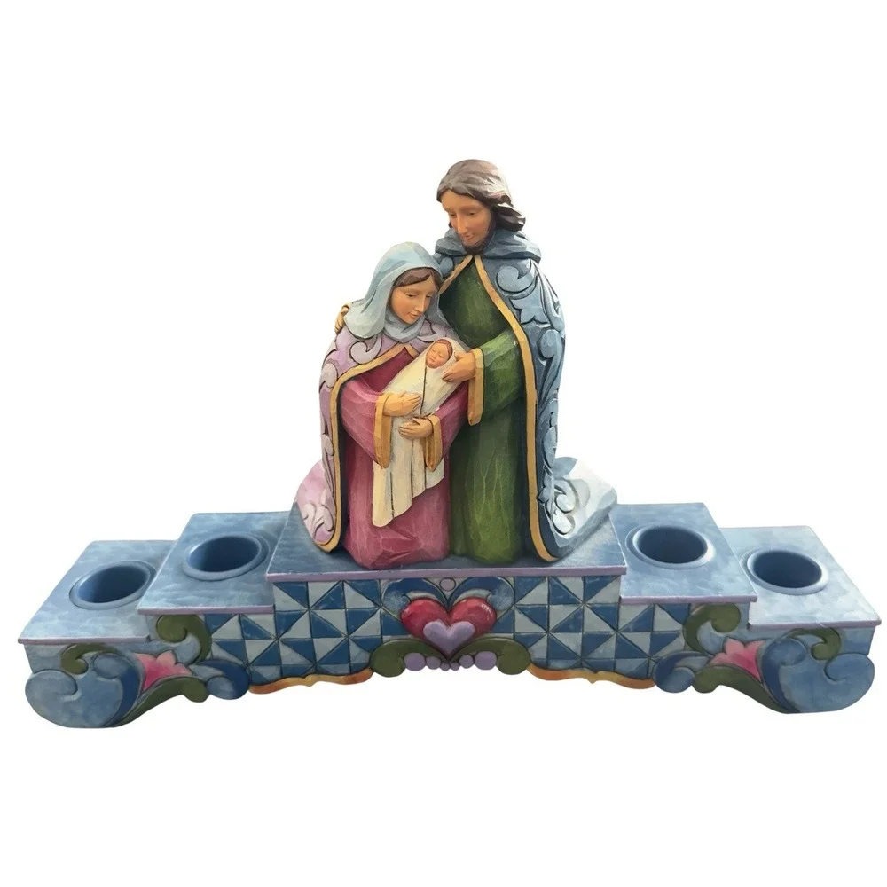 Jim Shore Advent‎ Holy Family Nativity Candle Holder Christmas Decor